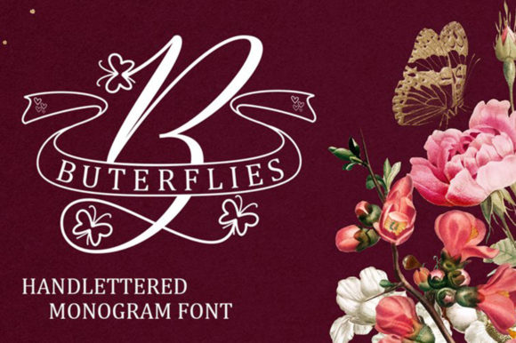 Butterflies Monogram: A Refined Script Font for Editorial Design